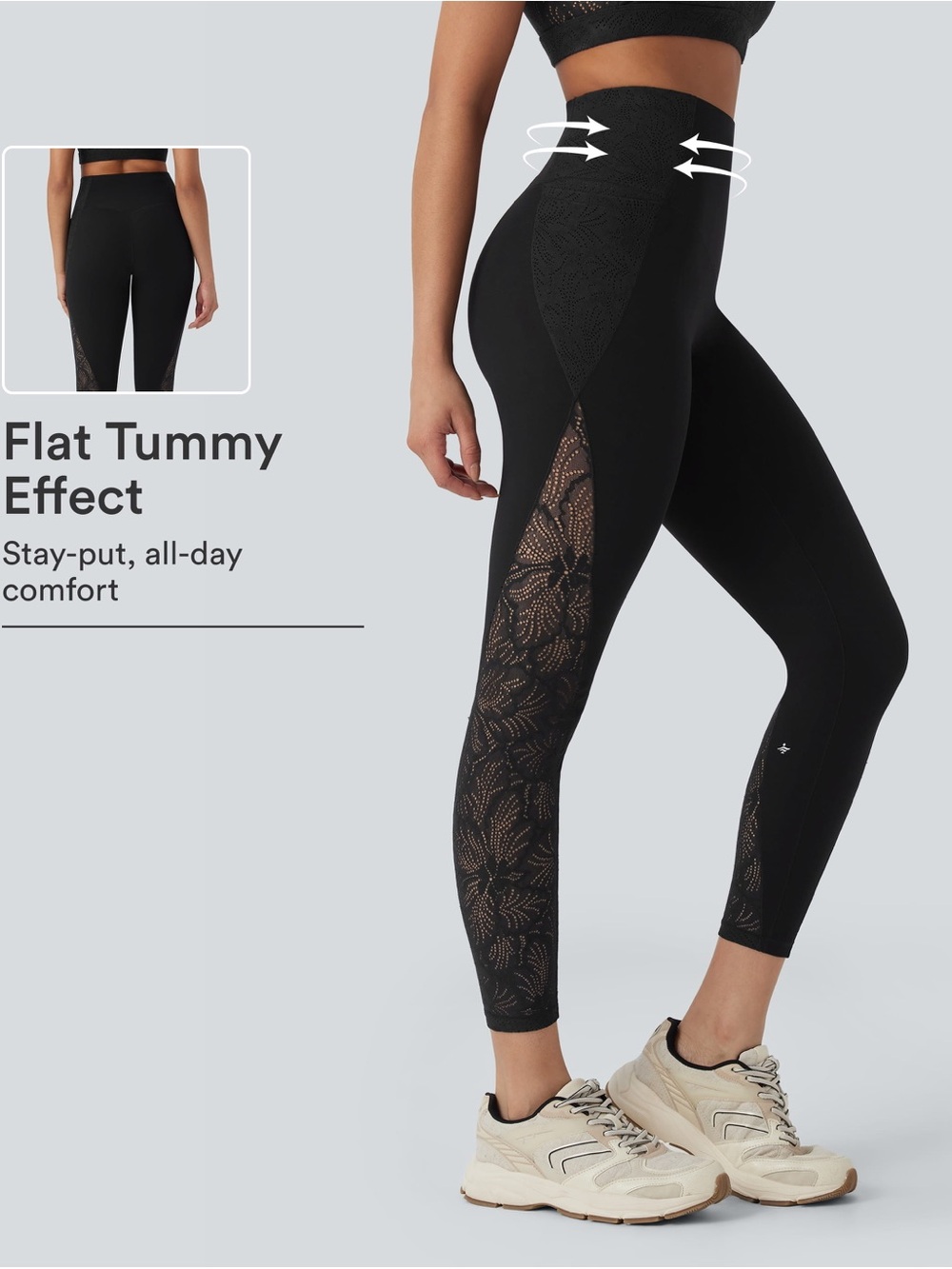 Halara UltraSculpt Tummy Control Lace Pocket Leggings M 7/8 NWOT - Picture 2 of 6